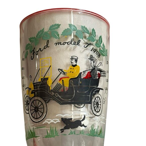 Ford Model T 1908 Bar Beer Drinking Glass Retro Automobile Collectible Cup - Picture 1 of 5